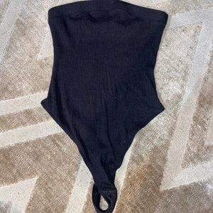 Black strapless bodysuit